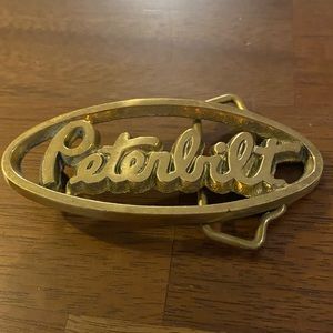 Peterbilt Vintage Solid Brass Belt Buckle Trucker